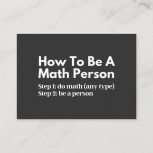 Cartão De Visita Como Ser Uma Pessoa de Matemática