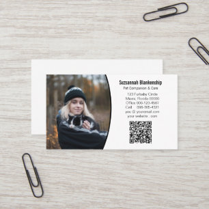 Cartão De Visita Companheiro de Estimação Código QR Personalizado P