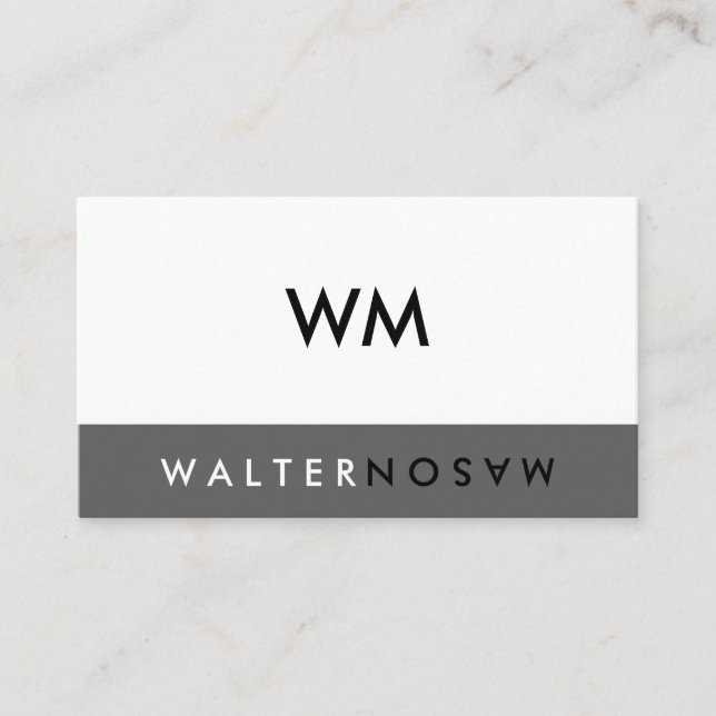 Cartão De Visita Companhia de Monograma de Sacudir Carta (Frente)