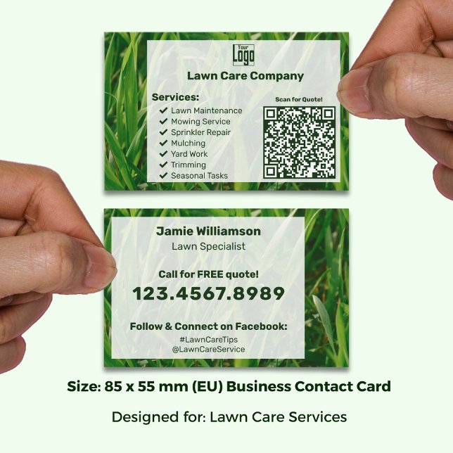 Cartão De Visita Company Logo List Call to Action Garden Care (Company Logo List Call to Action Garden Care Business Card; Size 85 x55 mm (EU))