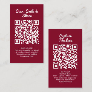 Cartão De Visita Compartilhamento de Fotos em Borgonha Código QR de