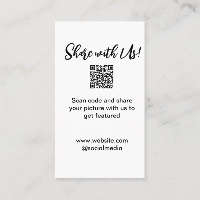 Cartão De Visita Compartilhe a imagem digitalizar código QR adicion (Frente)
