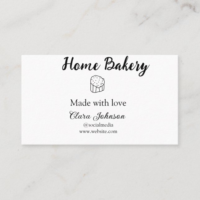 Cartão De Visita Compartimento caseiro adicione seu nome de texto p (Frente)