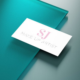 Cartão De Visita Compensar o Monograma Mínimo do Artista Rosa