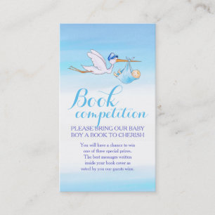 Cartão De Visita competição de livros de chá de fraldas cartas de a