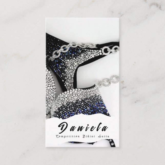 Cartão De Visita Competição de Malhação Crystal Bikini se adapta ao (Frente)