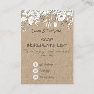 Cartão De Visita Componentes de perfumaria de sabão de Kraft Rosa