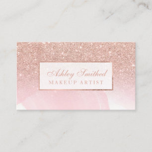 Cartão De Visita Composição cor-de-rosa moderna da aguarela do ro