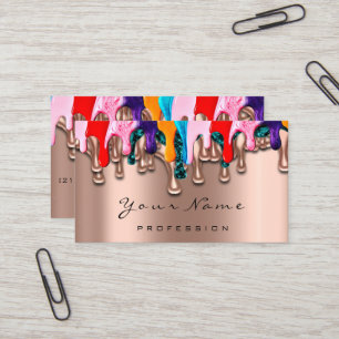 Cartão De Visita Composição de Epilação de Cera de Rosa do Nail