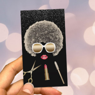 Cartão De Visita Composição & salão de beleza moderno do Afro do