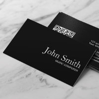Compositor de música com código QR preto simples