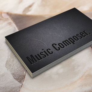Cartão De Visita Compositor Musical Tipografia Minimalista Preta
