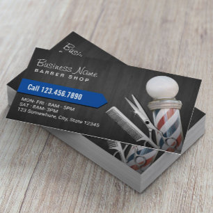 Cartão De Visita Comprada de barbeiro Tesoura Prateada Madeira Escu