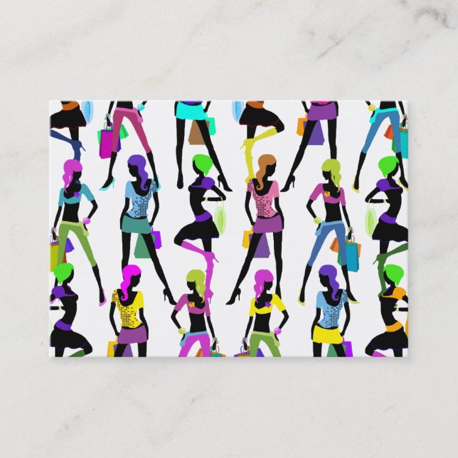 Cartão De Visita Comprando Glamor Girls (Frente)