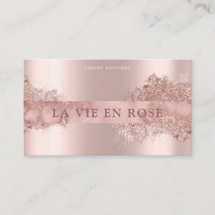 Cartão De Visita Comprar boutique de ouro de Rosa brilhante Elegant
