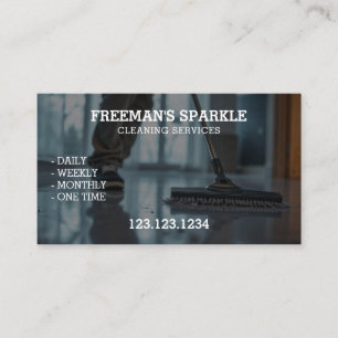 Cartão De Visita Compras no chão no Serviço de Limpeza Moderna do I