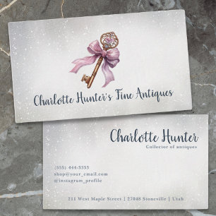 Cartão De Visita Compro antigo, arco cor-de-rosa elegante de latão 