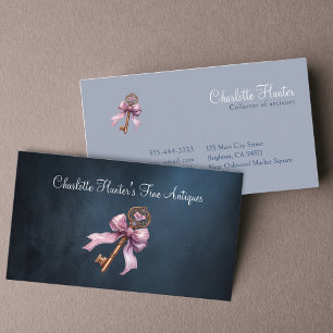 Cartão De Visita Compro antigo, arco cor-de-rosa elegante de latão 