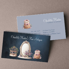 Cartão De Visita Compro antigo, espelho da vintagem elegante, gaiol