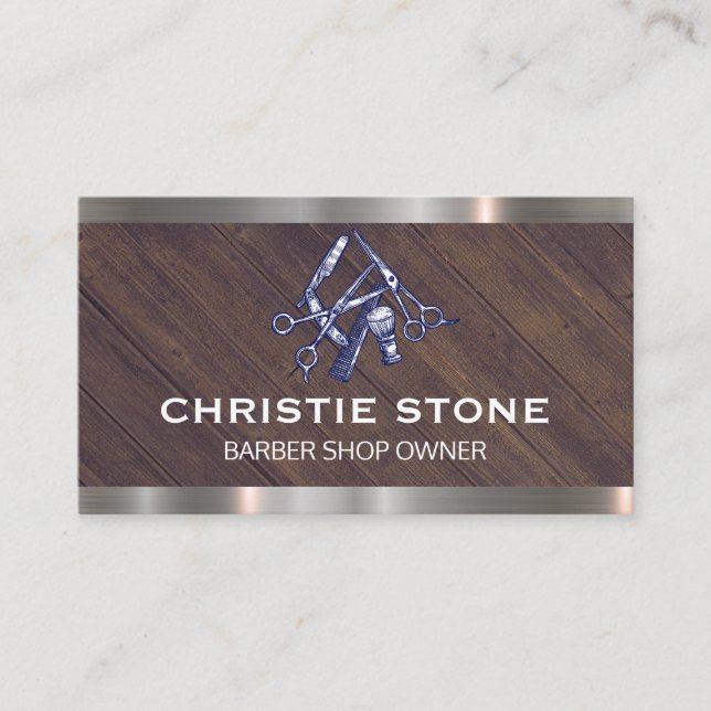 Cartão De Visita Compro Barber | Acessórios de Tesoura (Frente)