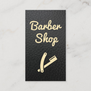 Cartão De Visita Compro Barber Couro  Lâmina de areia
