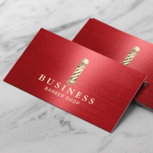 Cartão De Visita Compro Barber Estilista de Cabelos Modernos Vermel