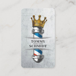 Cartão De Visita Compro Barber Hair Código QR da Coroa Real Barber 