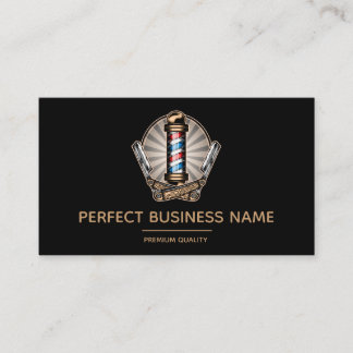 Cartão De Visita Compro Barber Logotipo Vintage Polon Salon Profess