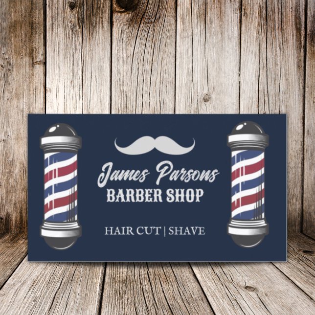 Cartão De Visita Compro Barber Stylist de Cabelo da Barbearia Retro (Retro Vintage Barbershop Hair Stylist Barber Shop Business Card)
