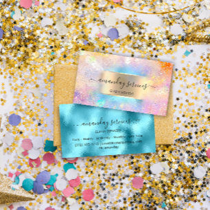 Cartão De Visita Compro Boutique Confetti Dourado do Oceano Hologr