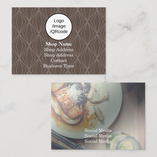 Cartão De Visita Compro Brown de Geometria Moderna (Frente/Verso)