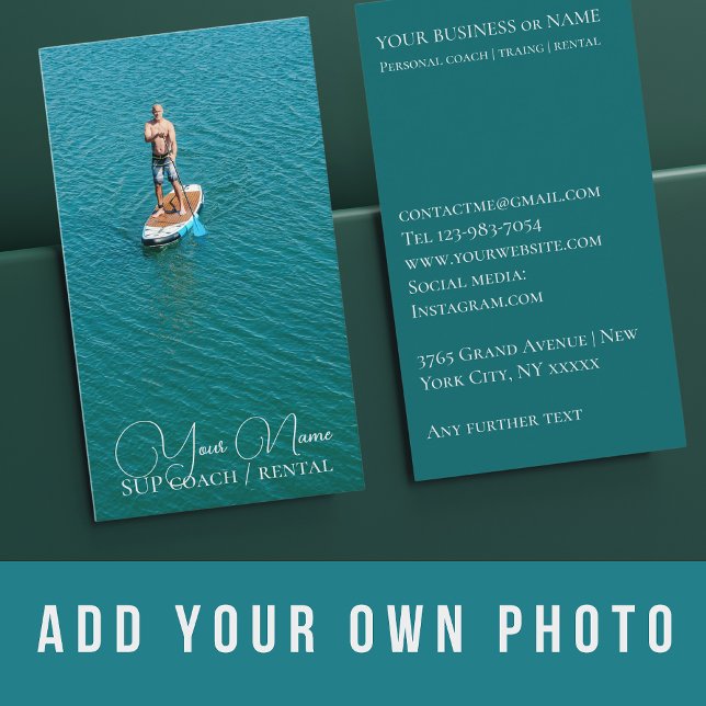 Cartão De Visita COMPRO de aluguel de remador de conselho SUP (Criador carregado)