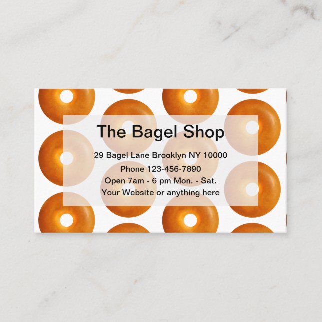 Cartão De Visita Compro De Bagel E Panificação (Frente)