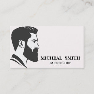 Cartão De Visita Compro de Barber Branco e Preto Minimalista Simple