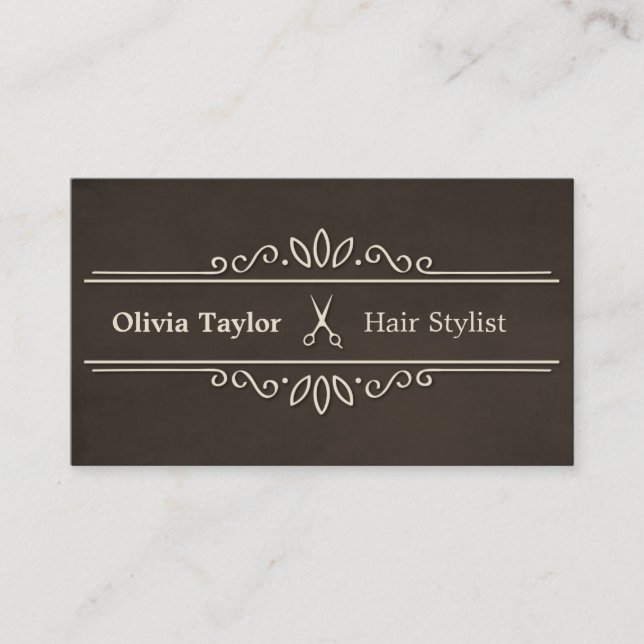 Cartão De Visita Compro de Barber Stylist de Cabelos com Tesoura El (Frente)