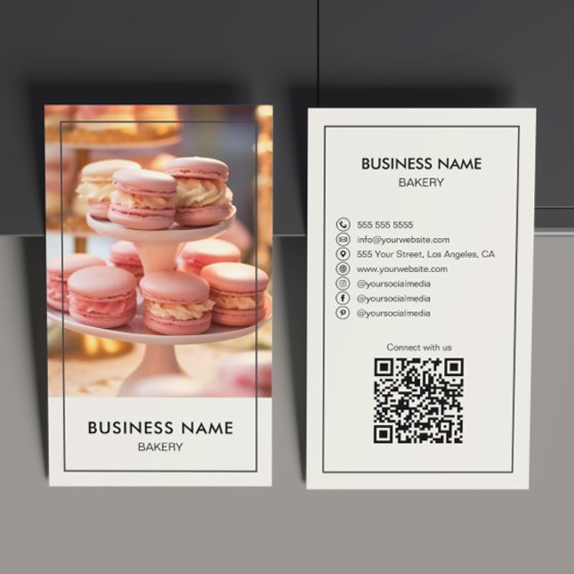Cartão De Visita Compro de Bolo Moderno Crie o seu (Modern Bakery Cake Shop Create Your Own Business Card by MINTIC DESIGN STUDIO)