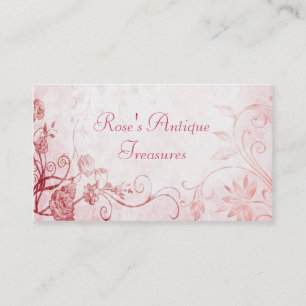 Cartão De Visita Compro de Flor de Vintagem Rosa Elegante