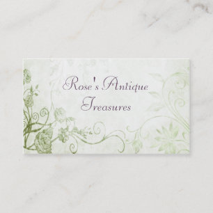 Cartão De Visita Compro de Flor Verde Elegante