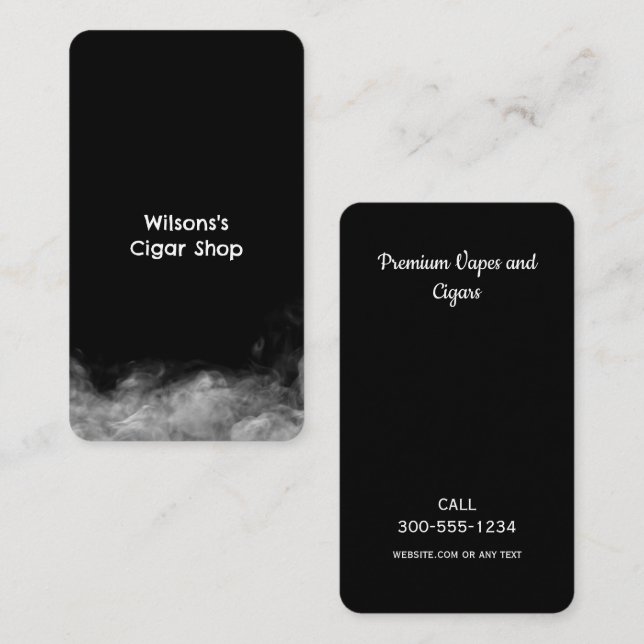 Cartão De Visita Compro de fumaça preto (Frente/Verso)