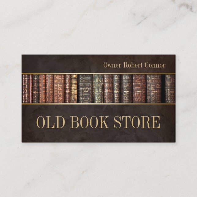 Cartão De Visita Compro de Leitura Antiquada do Repositório de Livr (Frente)