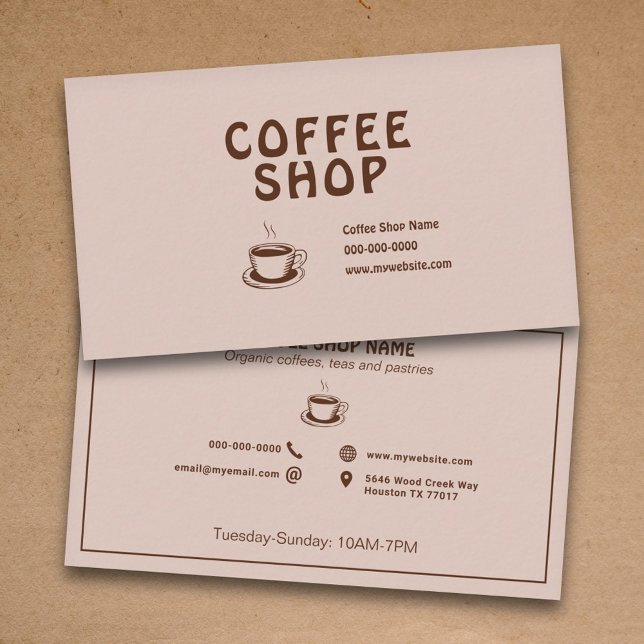 Cartão De Visita Compro de Taça e Café (Cup & Coffee Shop Business Card)