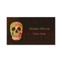 Compro de Tatuagem Verde Vermelha Cabeça de Crânio