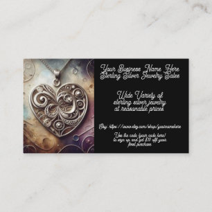 Cartão De Visita Compro de Vendas Etsy da Sterling Silver Pental Je