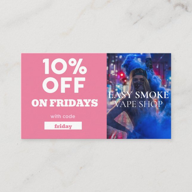 Cartão De Visita Compro de Vídeo Especial do Código de Desconto Sex (Frente)