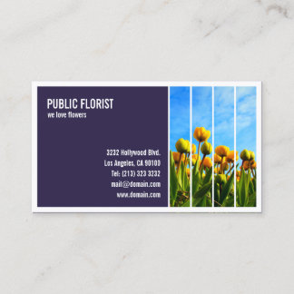 Cartão De Visita Compro Flor Florista com Fotografia em Lado