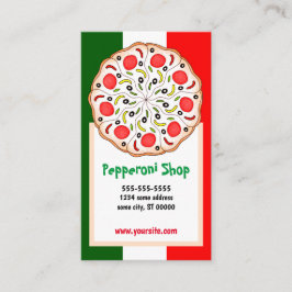 Cartão De Visita Compro ou restaurante italiano de pizza Pepperoni