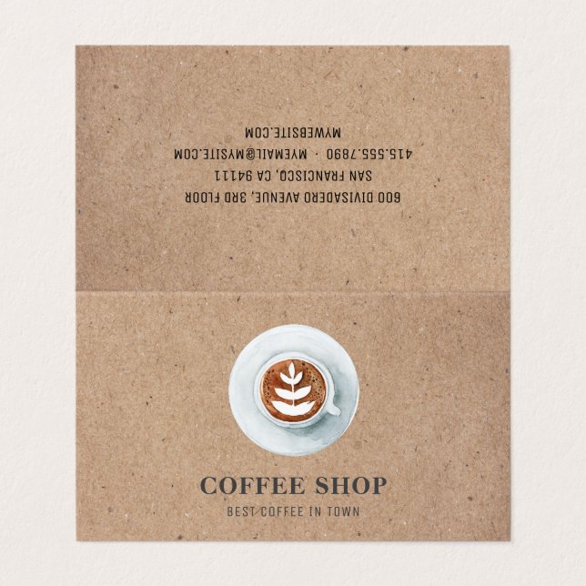 Cartão De Visita Compro Profissional de Café Mínimo Moderno (Exterior Desdobrado)