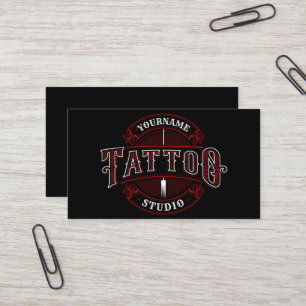 Cartão De Visita Compro Tatto Studio de NOME ADD do Estilo Tradicio