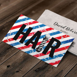 Cartão De Visita Compro Vintage Barber Typografia Polar Hairdresser
