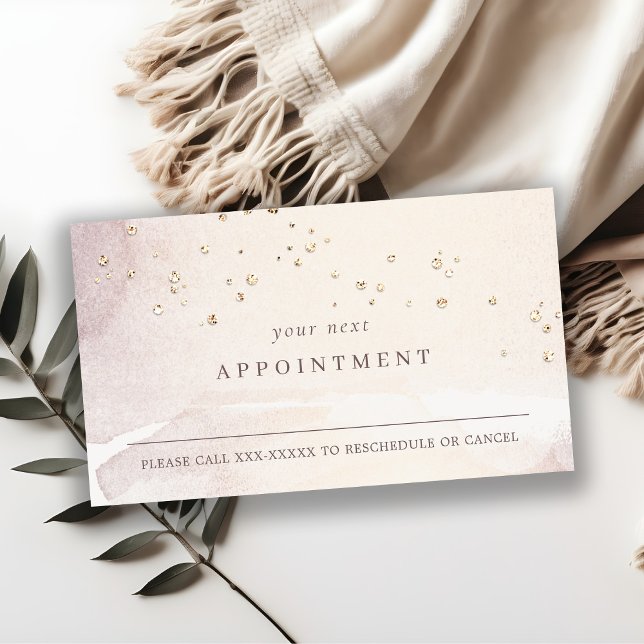 Cartão De Visita Compromisso de Aquarela Roxo Dourada abstrato Rosa (Criador carregado)